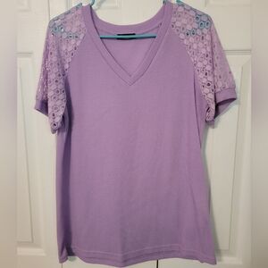Lavender Lace Sleeve Top